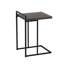 a black metal and wood side table