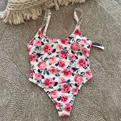 Victorias Secret One Piece Swimsuit, Floral Pattern With Shine Straps. Size Large, New With Tags Victoria's Secret One-piece Summer Bodysuit, Summer Victoria's Secret Lined Bodysuit, Victoria's Secret Fitted Beach Bodysuit, Victoria's Secret Lined Bodysuit For The Beach, Feminine White Bodysuit For The Beach, Victoria's Secret Beachwear Bodysuit For Swimming, Victoria's Secret One-piece Summer Swimwear, Victoria's Secret Summer Beachwear Bodysuit, Victoria's Secret White Casual Swimwear