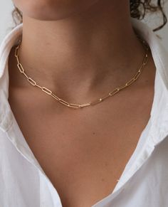 gold paperclip necklace Minimalist Clavicle Chain Necklace, Minimalist Clavicle Chain Link Necklace, Trendy Jewelry With Delicate Paperclip Chain, Trendy Paperclip Jewelry With Delicate Chain, Minimalist Paperclip Chain Choker Necklace, Chic Gold Chain Paperclip Jewelry, 14k Gold Filled Paperclip Chain Necklace, Chic Link Style Paperclip Chain Jewelry, Chic Paperclip Chain Choker