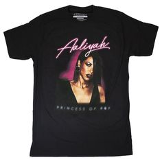 Aaliyah: Princess Of R&B Shirt - Black — TurntableLab.com Black Pop Culture T-shirt For Music Festivals, Black 90s Style T-shirt For Fan Merchandise, Aaliyah Style, The Roots, Aaliyah, Christmas Sale, Cotton Tee, Black Shirt, Graphic Sweatshirt