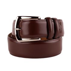 Made in Italy Elegant Smooth Brown Calfskin Men's Belt Brown Belt, Genuine Leather Belt, Color Marron, Brass Buckle, Nubuck Leather, Fashion Essentials, Leather Interior, Belt Size, Mens Belts