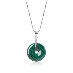 PRICES MAY VARY. Donut Pendant: 0.8*0.2"(2*0.5cm) Diameter Malachite 925 Sterling Silver chain: 16"(40cm) with 2"(5cm) extender Donut pendant is Pin'an kou in Chinese, which means peace and sound; Let this donut malachite stone pendant be your lucky & protection amulet Gemstone Meaning: Malachite absorbs negative energies and pollutants, balances mood swings and heals cramps Come with a GIFT BOX; 180 days warranty and free replacement(Feel free to contact us) The silver chain hanging with a cute Art Chinois, Donut Pendant, Malachite Earrings, Malachite Necklace, Malachite Pendant, Silver Necklaces Women, Gemstone Meanings, Protection Amulet, Malachite Stone