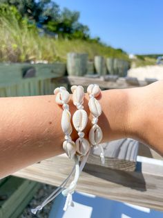 Cowrie shell adjustable bracelet Adjustable Summer Bracelet Jewelry, Adjustable Bracelet Jewelry For Summer, Adjustable Pearl Bracelet For Summer Gifts, Adjustable Summer Bangle Jewelry, Handmade Adjustable Pearl Bracelet For Summer, Adjustable Bracelet For Summer, Adjustable Bangle Jewelry For Summer, Pearl Bracelet For Summer Beach, Adjustable Cowrie Shell Bracelet Jewelry