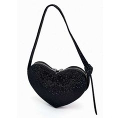 Nwt Zara Woman Heart Shaped Rhinestones Shoulder Bag Black Bloggers Fav Heart-shaped Black Shoulder Bag For Party, Chic Black Heart-shaped Shoulder Bag, Chic Black Heart-shaped Bag, Elegant Black Heart-shaped Bag, Elegant Heart-shaped Black Bag, Black Bag For Valentine's Day Party, Elegant Black Heart-shaped Shoulder Bag, Black Party Bag For Valentine's Day, Trendy Heart-shaped Evening Bags