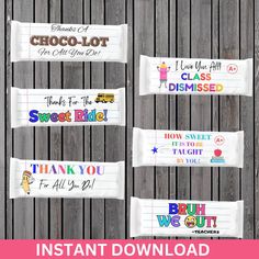 Teacher Chocolate Bar Wrapper Bundle, Teacher Appreciation Candy Wrapper, Bus Driver Gift, Student Treat Candy Bar Teacher Appreciation, Student Treats, Bus Driver Gift, Teacher Gift Printables, Staff Appreciation Gifts, Chocolate Labels, Bus Driver Gifts, Chocolate Wrapping, Candy Wrapper