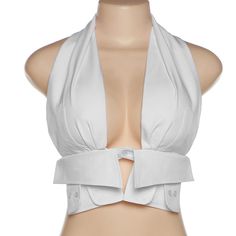 Material: This Sexy White Backless Halter Crop Top is made of 95% polyester, 5% spandex. Color: White Size S, M, L *We recommend taking measurements before ordering. Different brands use different size charts, if you want our items to fit perfectly, please check the size chart below. Thank you. Details: Sexy White Backless Halter Crop Top is true to size and very stretchy, size down if in between. This dress will guarantee all eyes are on you. Occasion: This one is a perfect choice for Valentine Backless Tank Top, Tanks Tops, Middle Age Fashion, La Girl, Halter Crop Top, Vest White, Solid Clothes, Club Outfits, White Tank Top