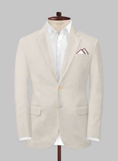 Bring a luxurious edge to your style with the Scabal Light Beige Cashmere Cotton Suit. Expertly crafted with a lavish blend of cashmere and cotton, our suit deliver a thick, serene feel and has a smart beige shade that will give your eveningwear a contemporary twist. So, look your best at any event or dinner with this suit that will make every moment memorable. 
  Look Includes    Scabal Light   Beige     Cashmere     Cotton  Fabric  Two Button Jacket Style  Notch Lapel   Corozo Beige  Buttons Plaid Tuxedo, Cashmere Suit, Dark Brown Shoes, Beige Chinos, Beige Suits, White Linen Pants, Brown Tie, Beige Jacket, Tweed Suits