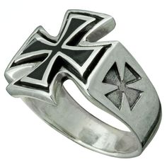 "Jewelry Attributes Material 100% 925 Sterling Silver Marked Stamped 925 Ring Fase Height 18 mm / 0.85 in Ring Fase Width 18 mm / 0.85 in Weight Approximately 11 grams Additional Finish Hand Polishing Density Solid Brand BELDIAMO Who uses the Maltese Cross? Christian countries used the cross as the main symbol of decorations awarded to those who served the nation. The Maltese cross, used as an identifying insignia on the habit of the Knights of Malta, was for the purpose of identifying themselve Silver Sterling Silver Signet Ring With Black Enamel, Symbolic Black Rings With Oxidized Finish, Black Sterling Silver Signet Ring For Collectors, Sterling Silver Rings With Black Enamel, Classic Black Rings With Oxidized Finish, Knights Of Malta, Celtic Knot Bracelet, Templar Cross, Knight Templar