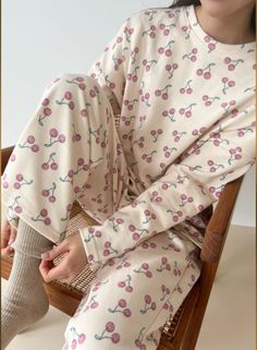 "Experience ultimate comfort and style with our Cherry Cotton Terry Pajama Set. Made with soft cotton terry, this set features a charming cherry print and a loose fit for maximum relaxation. You'll love slipping into these pajamas every night." One Size (Fits XS-M) Top: Chest 60cm, Body Length 70cm Bottom: Waist (Half Width) 32cm, Hip 55cm, Total Length 80cm Cotton 100% Machine Wash Delicate cycle with like colors Cherry Pajama Set, Cute Spring Sleepwear For Lounging, Cute Relaxed Fit Sleepwear For Loungewear, Cute Relaxed Fit Sleepwear For Lounging, Comfortable Spring Sleepwear, Casual Spring Loungewear Sleepwear, Casual Loungewear Sleepwear For Spring, Cozy Spring Sleepwear For Pajama Party, Casual Spring Sleepwear For Loungewear