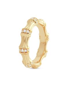 Anabel Aram Sculpted Bamboo Ring in 18K Gold Plated Stylish Gold Rings For Women, Bamboo Jewelry, Bamboo Texture, Pretty Jewelry Necklaces, Gold Rings Simple, Single Ring, Gold Statement Ring, Detailed Jewelry, Textured Ring