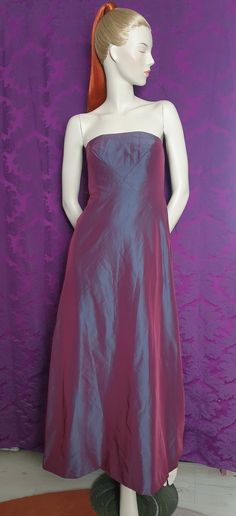 Taffeta A-line Gown For Party, A-line Taffeta Gown For Party, Pink Taffeta Evening Dress For Formal Occasions, Pink Taffeta Evening Dress For Party, Pink Taffeta Party Gown, Purple A-line Evening Dress For Summer, Purple A-line Summer Evening Dress, Purple A-line Gown With Fitted Bodice, Formal Purple Satin Evening Dress