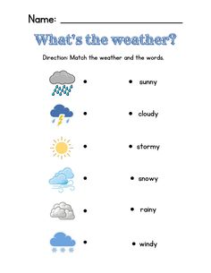 the weather worksheet for kids