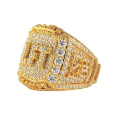 Diamond Ring Gold Type 10k Gold Color Yellow/White/Rose Top Dimensions Apprx 0.8x0.8 inches Ring Size Sizable Item Weight Appx 30grams Diamond Weight Appx 9.5ct Diamond Color SI, G-H color This is a non-returnable custom order, please call us#713 7772026 for more options and prices Collectible Gia Certified Gold Ring, Yellow Gold Iced Out Jewelry Ring, Gold Iced Out Diamond Ring As A Gift, Gold Iced Out Diamond Ring Gift, Iced Out Gold Rings For Gift, Diamond Ring Gold, Large Crystals, Gold Diamond Rings, Diamond Color