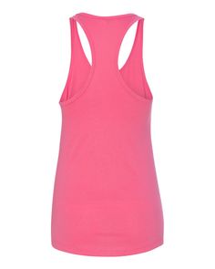 Ladies' Ideal Racerback Tank - HOT PINK - M | Next Level Women's Ideal Racerback Tank Top in Hot Pink Size Medium | Cotton/Polyester Blend Pink Racerback Sports Top, Pink Fitted Racerback Top, Fitted Pink Racerback Top, Pink Racerback Gym Top, Pink Racerback Top For Gym, Pink Racerback Tank Top For Spring, Pink Sports Top With Scoop Neck, Pink Scoop Neck Gym Top, Pink Scoop Neck Sports Top