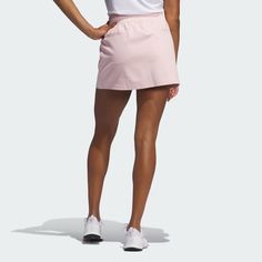 adidas Go-To Skort - Pink | Women's Golf | adidas US Sporty Pink Tennis Bottoms, Sporty Pink Tennis Skort, Pink Sporty Tennis Skort, Sporty Pink Skort, Sporty Pink Tennis Skirt, Pink Athleisure Tennis Skirt, Spring Sports Tennis Skirt With Pockets, Sports Tennis Skirt With Pockets, Sporty Tennis Skirt With Pockets For Spring