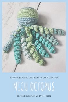 a crocheted octopus is on the floor with text overlay that says, free crochet pattern