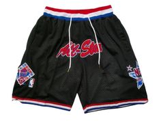 Size: 2XL Black Star Print Bottoms For Streetwear, Casual Black Bottoms With Star Print, Nba Basketball Shorts, Athletics Track, Basketball History, Classic Shorts, Black And White Shorts, Basketball Fans, Detroit Pistons