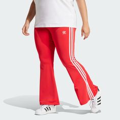 adidas Shop the Adicolor Flared Leggings (Plus Size) - Red at adidas.com/us! See all the styles and colors of Adicolor Flared Leggings (Plus Size) - Red at the official adidas online shop. Adidas Logo Leggings For Jogging, Stretch Adidas Logo Leggings For Jogging, Adidas Stretch Leggings For Jogging, Adidas Sportswear Leggings For Jogging, Adidas Sporty Stretch Pants, Sporty Stretch Adidas Pants, Sporty Stretch Pants With Three Stripes Branding, Sporty Stretch Pants With Three Stripes, Stretch Athleisure Pants With Three Stripes