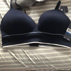 Brand New With Tags- Xl Dark Blue Tommy Hilfiger Wireless Push Up Bra Stretch Padded Cup Bra For Loungewear, Stretch Padded Bra For Loungewear, Stretch Bra With Padded Cups For Loungewear, Blue Stretch Bra For Loungewear, Blue Seamless Bra For Loungewear, Bra Brands, Push Up Bra, Women's Intimates, Push Up