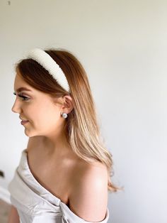 Lottie Hairband – Copper Lane Gift Co. Hair Down With Headband Wedding, Bridal Headband Hairstyles, Wedding Guest Headband, Wedding Headband Hair Down, Bridal Headband With Hair Down, Wedding Hair Down With Headband, Bridal Shower Hairstyles, Wedding Hair With Headband, Bridal Hair Headband