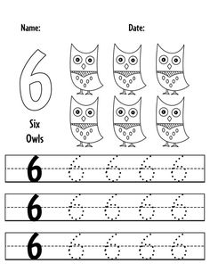 Free Number 6 Tracing Sheet for Preschool!