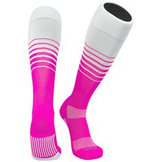 TCK Elite Breaker Fade Lines Knee High Sports Socks - White Hot Pink TCK Elite Socks, Made in the USA, Custom Options Available Size Details: Small - YOUTH 12-5, LADIES 4-7 Medium - MEN 6-9, LADIES 7-10 Large - MEN 9-12, LADIES 10-13 X-Large - MEN 12-15, LADIES 13+ Product Details Brand TCK Socks Color White Hot Pink Size S Style Athletic Manufacturer TCK Product Type Athletic Socks Mpn BKRO1-WHP-S proDRI Moisture Management Fabric Made in the USA Heel and Toe Design for True Fit Knee High that Pink Workout, Pony Club, Style Athletic, Elite Socks, Sports Socks, White Hot, Athletic Socks, Athletic Fashion, Sport Socks