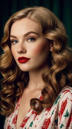 Effortless Retro waves Christmas hairstyle for Hair Looks 🌸 Classic Glamour, Braided Styles, Hollywood Waves