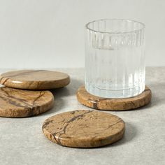 Bidasar Stone Coasters - Set of 4 - Ten Thousand Villages Natural Design, Stone Coasters, Ten Thousand, Nature Design, Coaster Set, In Style, Coasters, Felt, Stone