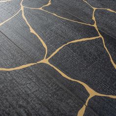 Kasai Notte Kintsugi 10x60 Rectified Porcelain Tile Cracked Porcelain, Porcelain Texture, Fireplace Box, Contemporary Fireplace Designs, Fireplace Tv Wall Decor, Black Brick Wall, Foyer Flooring, Continuous Pattern, Burned Wood