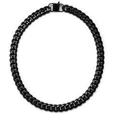 * Hard-wearing stainless steel 
 * Easy-to-use lobster claw clasp 
 * Curb chain Black Chunky Chain Necklace In Stainless Steel, Black Stainless Steel Necklaces With Chunky Chain, Everyday Black Link Chain Necklace, Black Chunky Chain Stainless Steel Necklace, Black Curb Chain Necklace For Everyday, Everyday Black Curb Chain Necklace, Everyday Black Necklace With Chunky Chain, Black Stainless Steel Chunky Chain Necklace, Cuban Link Necklace With Lobster Clasp