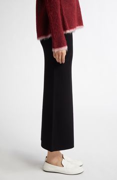 The perfect match-up of fit and fabrication, this full-length pencil skirt is knit in an extrafine gauge for a sleek silhouette and ideally weighted drape. 36 1/2" center front length (size Medium) Pull-on style Unlined 83% viscose, 17% Elite polyester Dry clean Imported Designer Clothing Sweater Pencil Skirt, Maxi Sweater, Fabric Gift Bags, Nordstrom Store, Fabric Gifts, Free Fabric, Black Fits, Print Gifts, Perfect Match