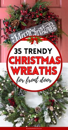 These Christmas wreaths are just what you need to elevate your Christmas decor! Explore beautiful Christmas wreaths for front door and Christmas door wreaths that are perfect for the season. Whether you want rustic winter wreaths or chic outdoor Christmas decor, this list has it all. Check out these trendy Christmas wreaths and find the perfect home accessories to complete your holiday look! Christmas Wreath Flowers, Elegant Christmas Wreaths For Front Door, Christmas Wreaths For Sale, Xmas Wreaths Ideas Vintage Christmas, Christmas Wreaths To Make Diy, Christmas Wreaths 2024, Pine Wreaths For Christmas, Christmas Wreaths For Front Door Elegant, Diy Xmas Wreaths