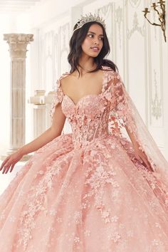 3D Floral Strapless Cape Ball Gown Quinceanera Dresses Princess Dress – QUYIHU Dress Quinceanera Dresses Princess, Princess Dress Short, Ball Gown Quinceanera Dresses, Tulle Cape, Quinceanera Dresses Pink, Dresses Princess, Dresses Quinceanera, Mob Dresses, Evening Dresses Cocktail