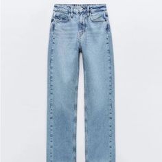 Zara High Rise Straight Leg Jeans Size Usa 0 Great Condition, Never Worn Retails For $45 Zara Straight Jeans, Zara Clothes Women, Cheap Preppy Clothes, Zara Jeans Women, Strait Jeans, Cute School Fits, Trafford Centre, Zara Clothes, Zara Straight Leg Jeans