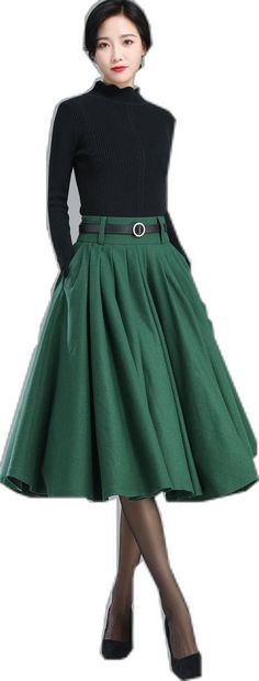 Fall A-line Pleated Maxi Skirt, Fall A-line Skirt With Pleated Hem, Belted Flared Pleated Skirt, Winter Solid Pleated Skirt, Winter Fitted Belted Skirt, Solid Color A-line Pleated Skirt For Fall, Solid A-line Pleated Skirt For Fall, Winter Solid Color Pleated Skirt, Winter Pleated Solid Color Skirt