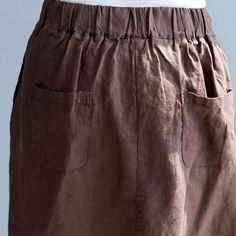 Stacked Misplaced Design Cotton Casual Wild Skirt – Babakud Knee-length Bottoms With Pockets For Vacation, Knee-length Vacation Bottoms With Pockets, Summer Skirt With Pockets And Relaxed Fit, Summer Skirt With Pockets In Relaxed Fit, Brown Knee-length Summer Bottoms, Brown Knee-length Bottoms For Summer, Casual Long Skirt For Vacation, Casual Long Skirt Bottoms For Vacation, Brown Cotton Summer Skirt