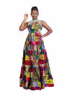 The Omasiri African Print Ankara maxi dress is beautiful and colourful.  If you are thinking of standing out in class, this is the perfect dress for you. Handmade with 100% African wax cotton As always all our designs are fully handmade and custom made for you, so you are welcome to request any customisation, including length customisations to petite or tall, adding or removing anything of your choice from the design and even choosing a different fabric.  You are also welcome to send us your measurements if you have them or if you have someone to measure you accurately. Otherwise, just choose your size from our size chart, our sizes are accurate. Please leave a note of your height while ordering so we can use the best length for you.  Care instructions  Wash with mild soap, do not bleach A Bohemian Multicolor Floor-length Gown, Multicolor Bohemian Floor-length Gown, Fitted Multicolor Maxi Dress, Multicolor Fitted Maxi Dress, Green Patchwork Maxi Dress, Fitted Multicolor Long Gown, Fitted Multicolor Gown, Multicolor Fitted Long Gown, Bohemian Red Maxi Dress With Colorful Pattern