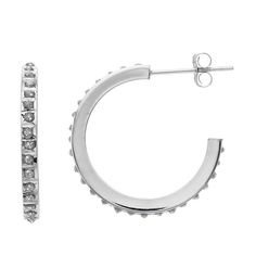 Enchant your elegant ensemble with these Diamond Fascination diamond accent C hoop earrings. Click on this JEWELRY & WATCHES GUIDE to learn about fit, styles, materials and more! Enchant your elegant ensemble with these Diamond Fascination diamond accent C hoop earrings. Click on this JEWELRY & WATCHES GUIDE to learn about fit, styles, materials and more! FEATURES Total weight: 1.00 g Backings: post Metal: 14k white gold Plating: 14k white gold Finish: polished Packaging: boxedDIAMOND DETAILS To Channel Set Hoop Diamond Earrings In Sterling Silver, Channel Set Hoop Diamond Earrings For Anniversary, Formal Small Hoop Diamond Earrings Channel Set, Diamond Hoop Earrings Channel Set, Sterling Silver Channel Set Hoop Diamond Earrings, Formal Round Hoop Earrings With Channel Set, Modern Diamond Hoop Earrings With Accents, Modern Hoop Diamond Earrings With Accents, Modern Hoop Diamond Earrings For Anniversary