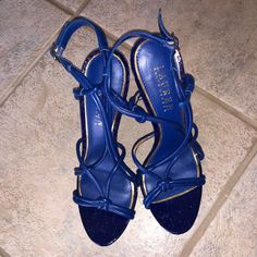 Authentic Ralph Lauren Collection Platform In Royal Blue Leather. Authentic. The Pumps Have Couple Of Scratches On One Of The Heel Although They Were Never Used. Ralph Lauren Collection, Blue Leather, Royal Blue, Ralph Lauren, Pumps, Women Shoes, Heels, Blue, Women Shopping