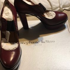 Nib Stephane Kelian Paris Size 40.5 Platform Shoes Kelly In Chianti, Made In Italy Leather Almond Toe Platform Court Shoes, Evening Leather Platform Court Shoes, Chic Leather Platform Court Shoes, Elegant Platform Leather Shoes For Fall, Formal Platform High Heel Leather Shoes, Elegant Leather Platform Shoes For Fall, Formal High Heel Leather Platform Shoes, Formal High Heel Platform Leather Shoes, Elegant Fall Leather Platform Shoes