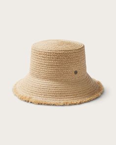 Lenny Bucket in Natural Vacation Bucket Sun Hat, Chic Beige Straw Bucket Hat, Casual Straw Bucket Sun Hat, Chic Straw Brimmed Bucket Hat, Chic Brimmed Straw Bucket Hat, Spring Straw Bucket Hat, Chic Woven Bucket Hat With Short Brim, Woven Summer Bucket Hat, Chic Straw Bucket Hat For Spring