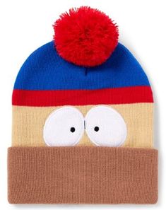 Everyone will know your favorite South Park character is Stan with this officially licensed Stan Face Cuff Beanie Hat. Any South Park fan will love adding this sweet hat to their collection and you'll always look fresh while wearing it. Officially licensed Regular fit Mid crown Material: Acrylic Care: Hand wash cold Imported One size fits most Fun Cotton Beanie Hat, Novelty Cap Beanie One Size Fits Most, Novelty One Size Fits Most Cap Beanie, Novelty One-size-fits-most Beanie Cap, Fun Beanie Costume Hat, One Size Fits Most, Fun Beanie Costume Hats And Headpieces, Adjustable Novelty Beanie Cap, Novelty Multicolor Snapback Hat, Novelty Winter Costume Hats And Headpieces