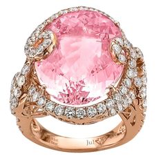 Oval Morganite Ring, Pink And Gold Wedding, Pink Bling, Pink Jewelry, Morganite Ring, Bling Rings, Women Diamond, Pink Diamond, Brilliant Diamond