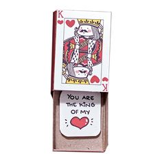 the king of hearts card box is open and has writing on it that says, you are the king of my heart