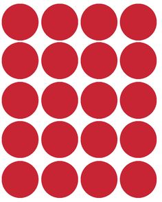 red circles arranged in the shape of a circle on a white background, each with different sizes and colors