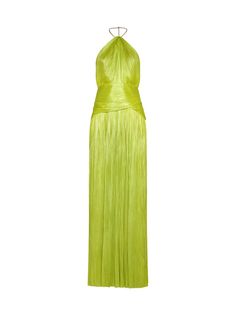 Dress from Maria Lucia Hohan Composition: ->silk, 100% | Maria Lucia Hohan Women's Dress in Lime | SS24 Pre-draped Halter Neck Silk Maxi Dress, Pre-draped Pleated Silk Dress, Pleated Silk Gala Dresses, Pleated Silk Dress For Gala, Silk Evening Dress With Pleated Details, Silk Halter Neck Dress For Gala, Spring Silk Gala Gown, Spring Silk Pleated Evening Dress, Silk Pleated Maxi Dress For Cocktail