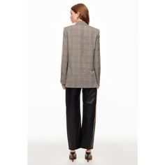 Grey Plaid & Check (98% Virgin Wool, 2% Wool). Jackets. Long Sleeve. Front Button Closure. Shoulder to Hemline Length: 29". Imported. Fall Blazer With Concealed Placket, Fall Button-up Blazer With Concealed Placket, Fall Double-breasted Blazer With Concealed Placket, Fall Blazer With Button Closure For Tailoring, Fall Business Casual Blazer With Snap Buttons, Fall Office Blazer With Snap Buttons, Office Button-up Blazer With Snap Buttons, Office Blazer With Snap Buttons, Lapel Collar Blazer With Snap Buttons For Work