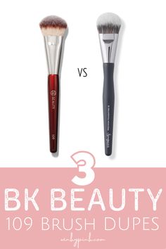 This post has 3 BK Beauty Mini Countoured Foundation 109 Brush Dupes. You can purchase 2 of these dupes on Amazon. BK Beauty Brushes are so popular. They are high quality, uniquely shaped and work so well. Makeup artists love them for their dense bristles and flawless blending. The only downside is that they cost Makeup Brushes Real Techniques, Makeup Brush Sets, Target Beauty, Beauty Brushes, Brush Sets, Festival Makeup, Drugstore Makeup, Foundation Brush, Flawless Skin