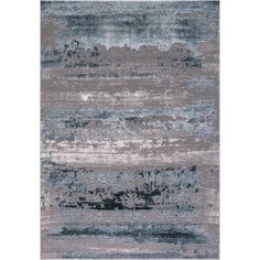 an area rug with grey and blue tones