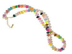 Colorful Multi Gemstone Necklace, Semi-Precious Rondelle Beads Tropical Beach Jewelry: The Tropics Necklace Multicolor Gemstone Beads Beach Jewelry, Multicolor Gemstone Beads Jewelry For Beach, Multicolor Gemstone Jewelry For Beach, Adjustable Gemstone Beaded Necklace For Beach, Multicolor Faceted Beads Jewelry For Beach, Multicolor Summer Jewelry With Faceted Beads, Multicolor Gemstone Beads Necklaces For The Beach, Multicolor Faceted Beads Necklace For Beach, Colorful Round Bead Jewelry For Vacation